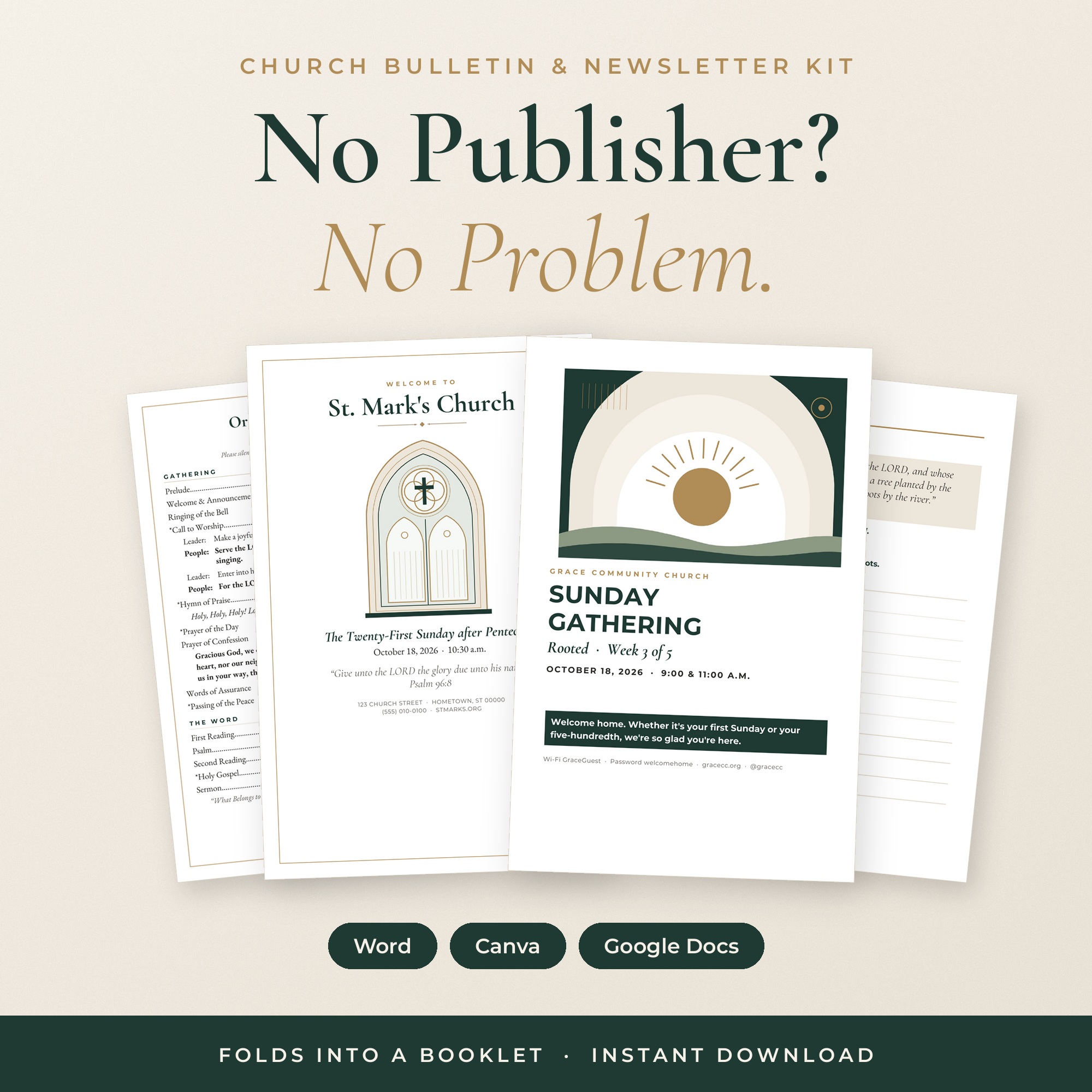 Publisher-Free Bulletin & Newsletter Kit template preview