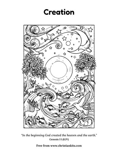 Preview of the Creation colouring page