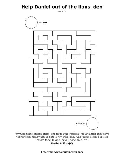 Preview of the Help Daniel out of the lions' den maze