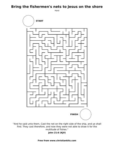 Preview of the Bring the nets to Jesus on the shore maze
