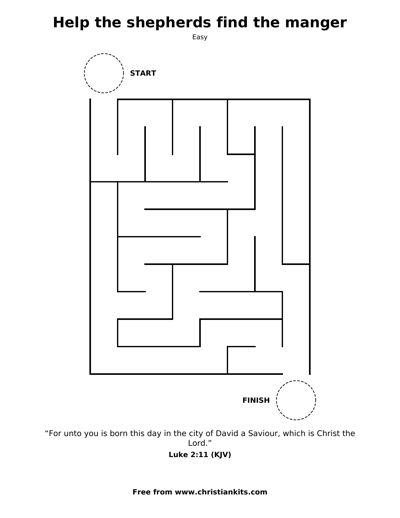 Preview of the Help the shepherds find the manger maze